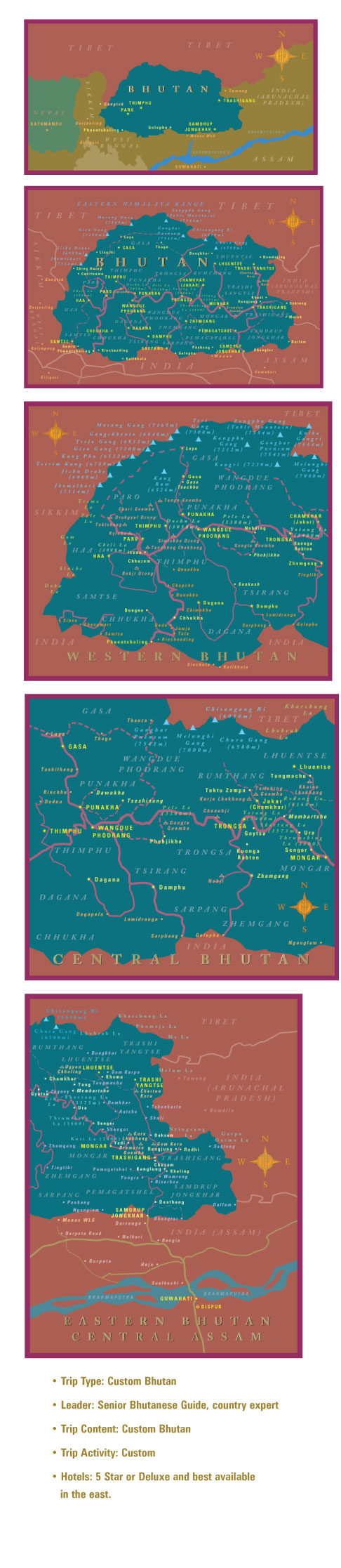 Far Fung Places Custom Bhutan maps
