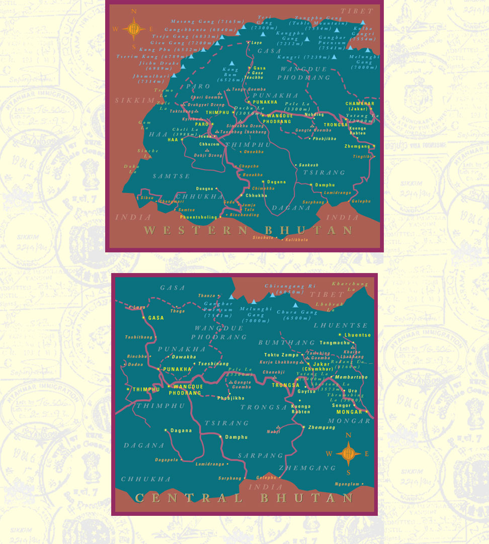 Far Fung Places Western Bhutan Map